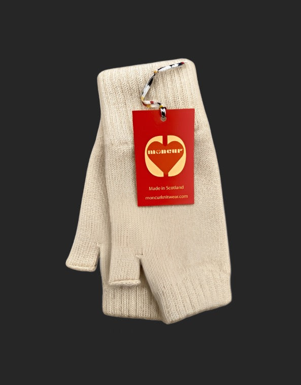 Rich cream cashmere wristwarmers also known as Moncur Mittens