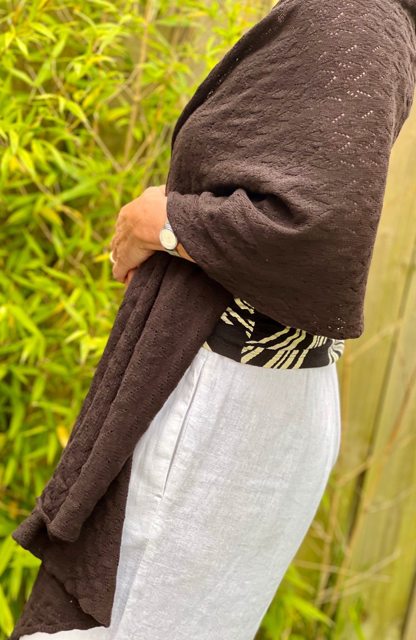 Moncur Knitwear HEATHER TONES Luxurious Cashmere Lacey Wrap