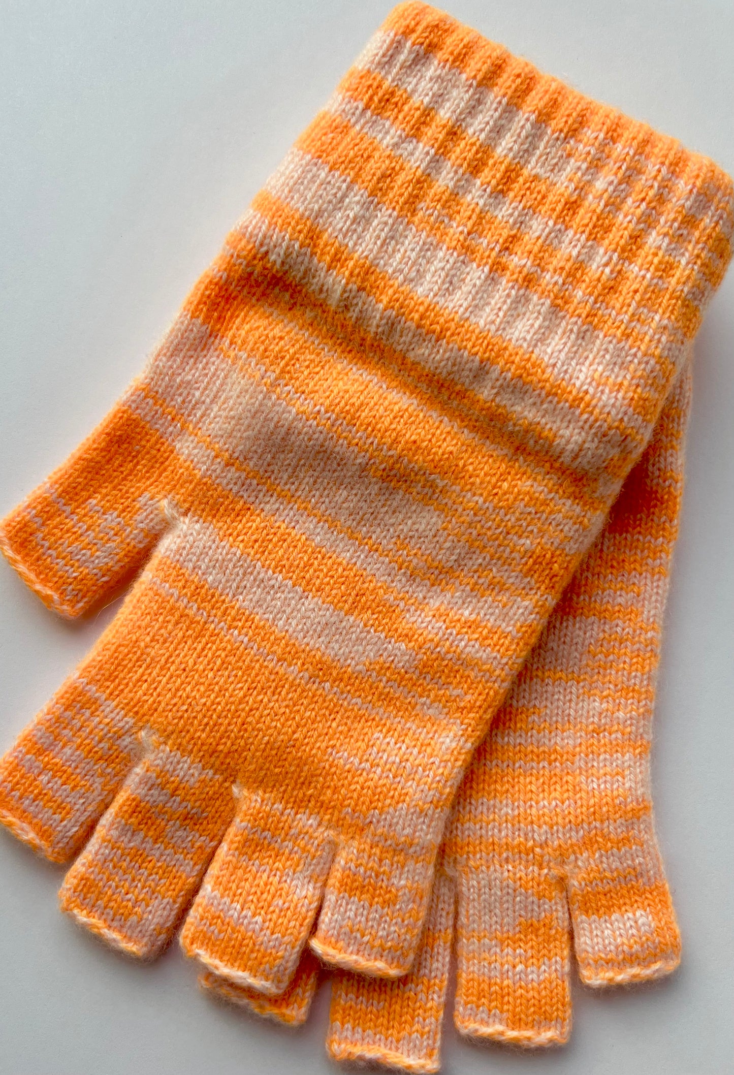 Luxury Scottish Cashmere Fingerless Gloves - Zesty Bright Shades - Moncur Knitwear