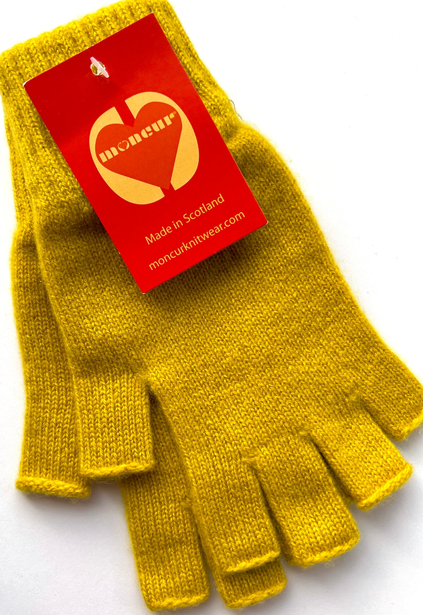 Luxury Scottish Cashmere Fingerless Gloves - Zesty Bright Shades - Moncur Knitwear