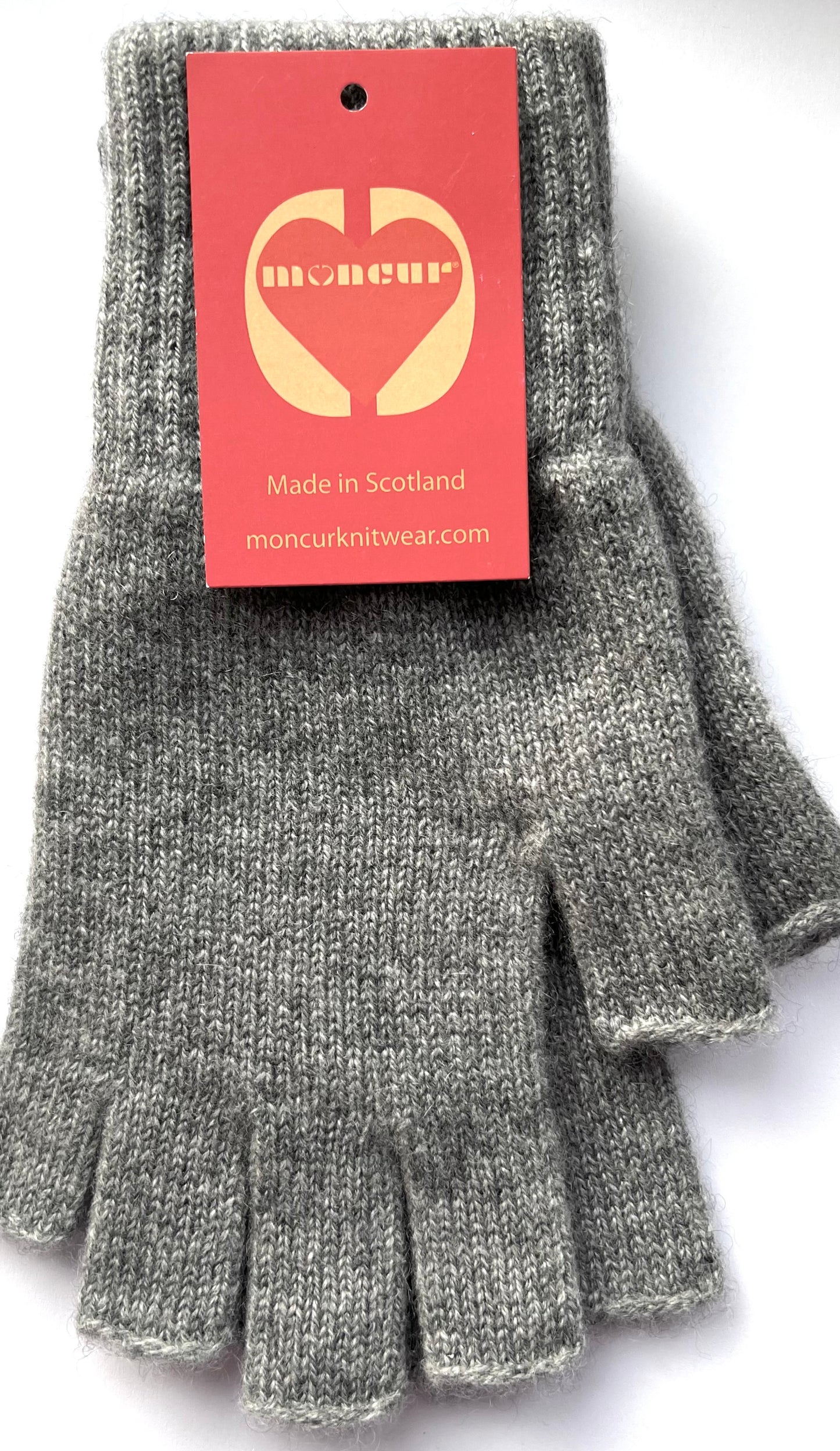 BLACK, RED AND GREY SHADES of Moncur Cashmere Fingerless Gloves. Luxury Colourful Cashmere in Rainbow shades. Made in Scotland.