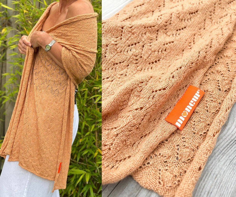 Moncur Knitwear COUNTRY CHIC Lightweight Cashmere Lacey Wrap