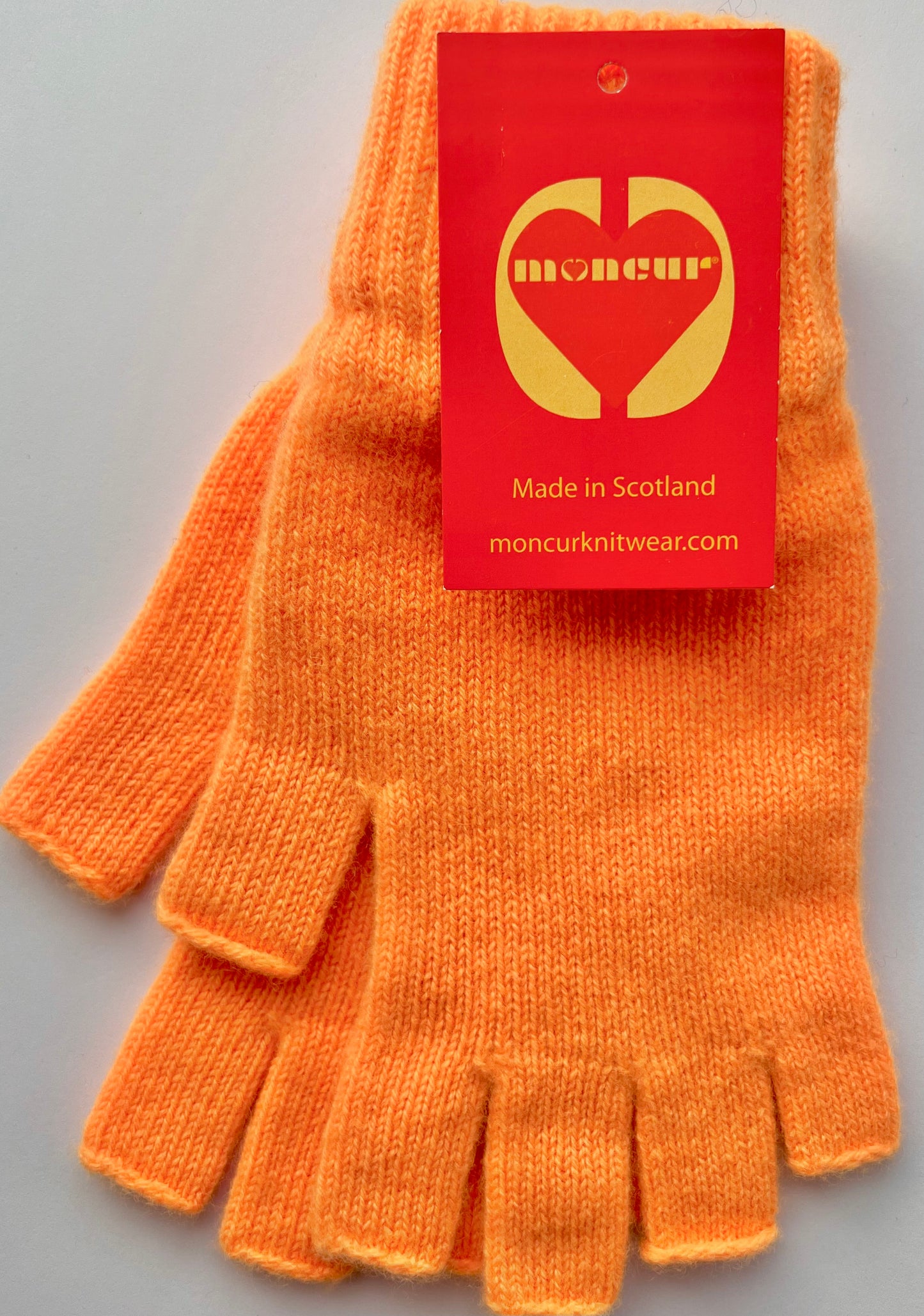 Luxury Scottish Cashmere Fingerless Gloves - Zesty Bright Shades - Moncur Knitwear