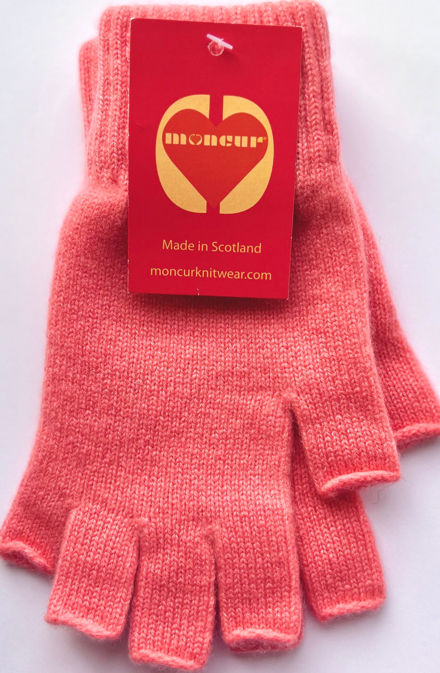 Luxury Scottish Cashmere Fingerless Gloves - Zesty Bright Shades - Moncur Knitwear