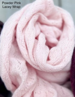 Moncur Knitwear HEATHER TONES Luxurious Cashmere Lacey Wrap