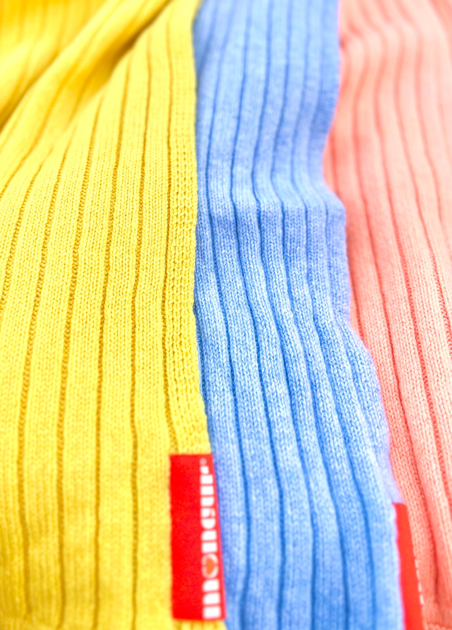 Scottish Cashmere Bright Ribbed Scarf - Bold Luxury Scarf - Moncur Knitwear