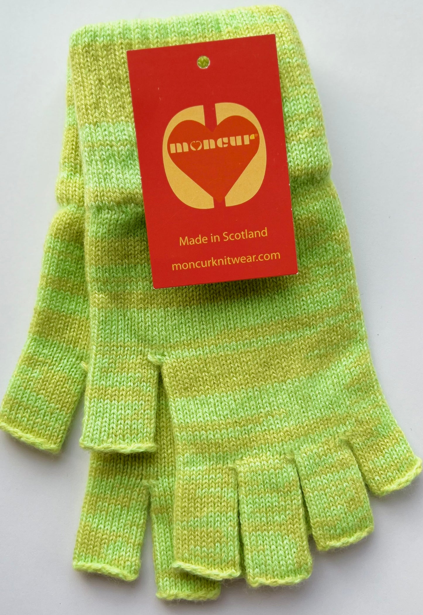 Luxury Scottish Cashmere Fingerless Gloves - Zesty Bright Shades - Moncur Knitwear
