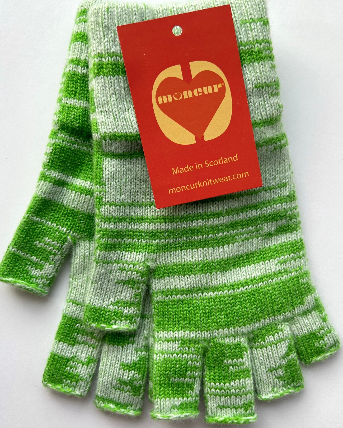 Luxury Scottish Cashmere Fingerless Gloves - Zesty Bright Shades - Moncur Knitwear