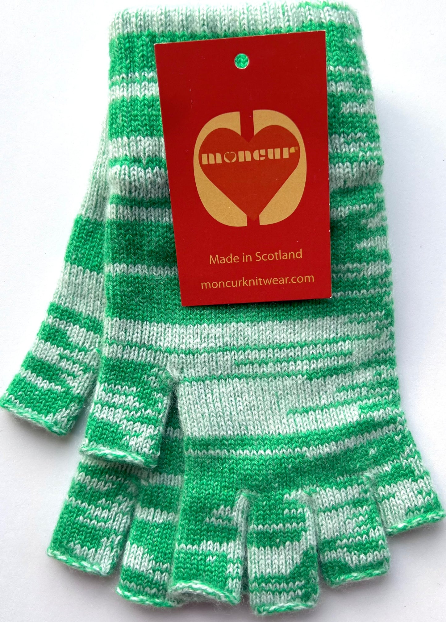 Luxury Scottish Cashmere Fingerless Gloves - Zesty Bright Shades - Moncur Knitwear