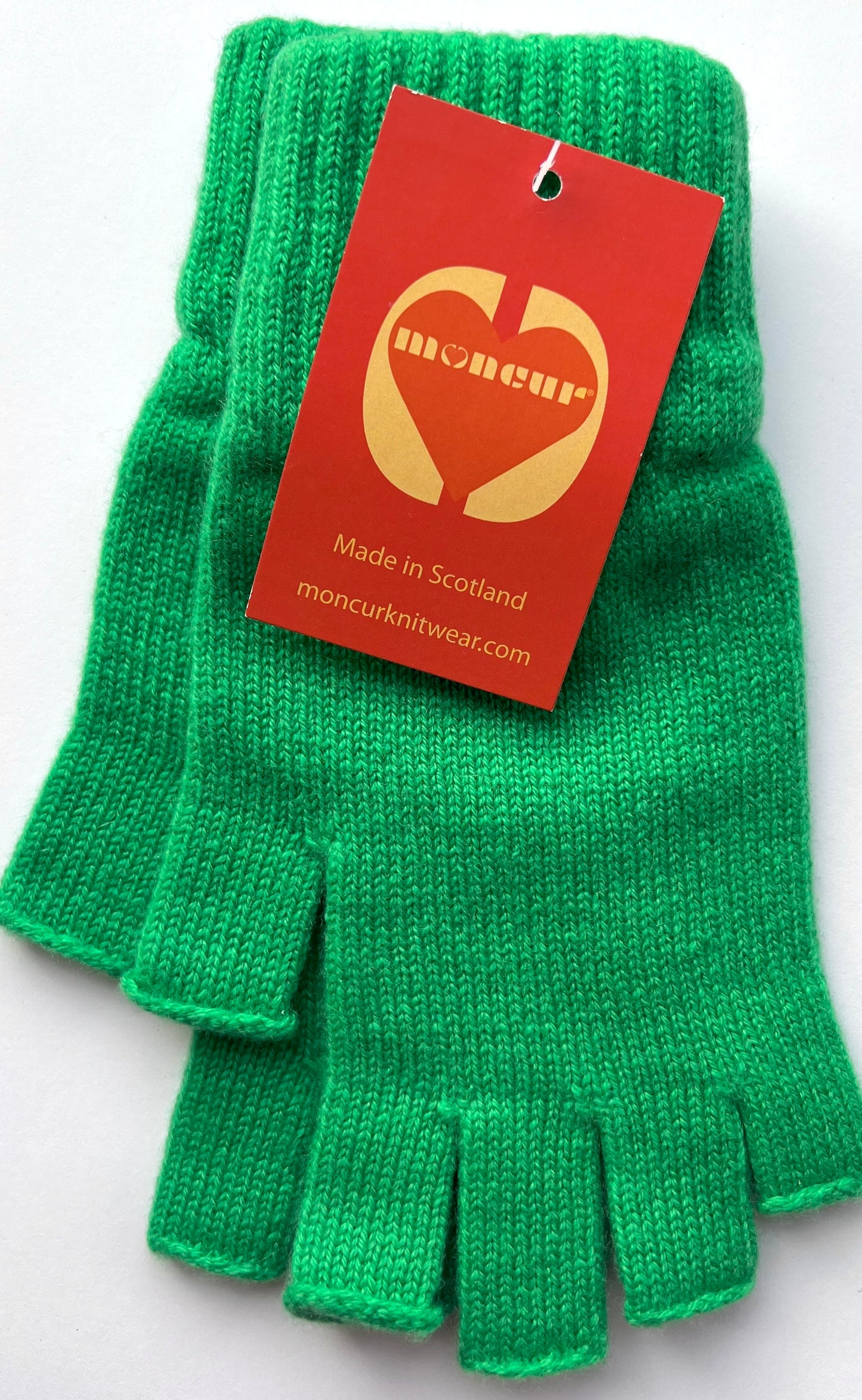Luxury Scottish Cashmere Fingerless Gloves - Zesty Bright Shades - Moncur Knitwear