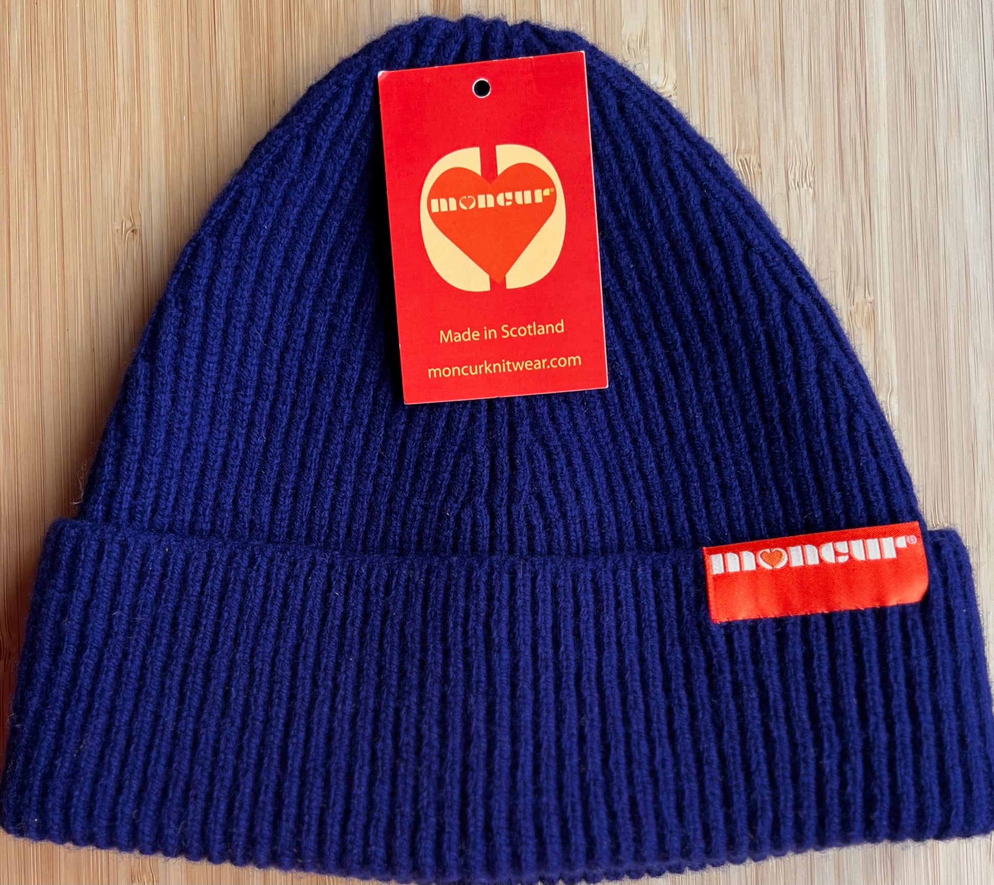 French Navy ribbed lambswool hat made in Scotland 