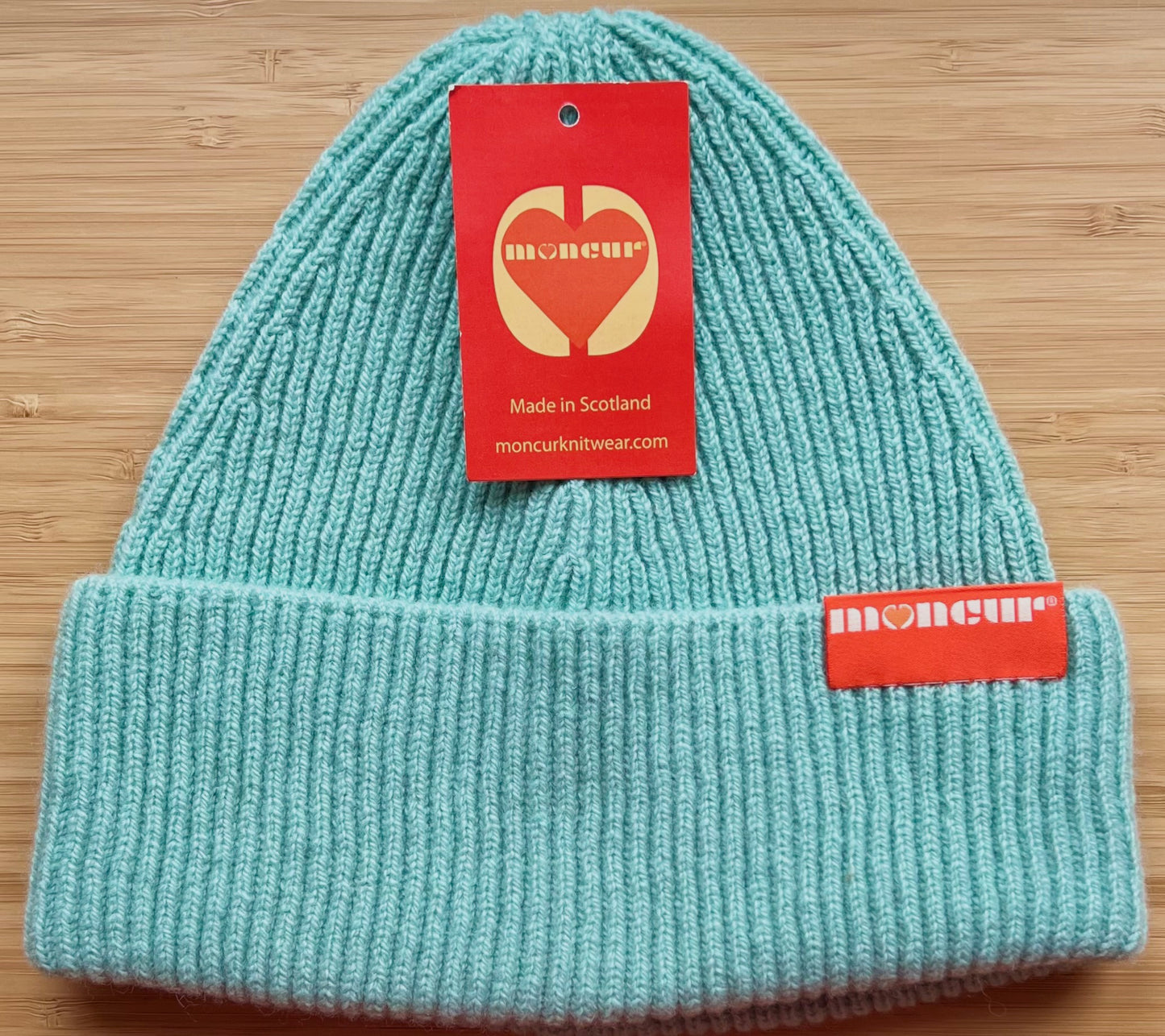 Luxury Scottish plain mint coloured lambswool hat- moncur knitwear