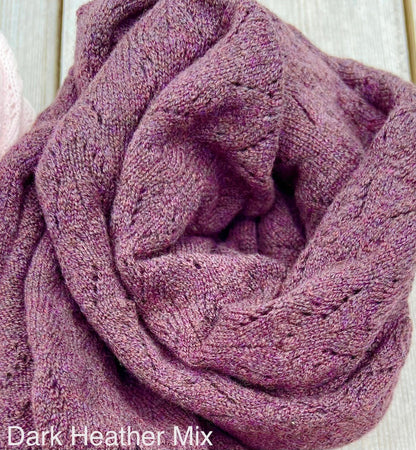 HEATHER TONES Luxurious Cashmere Lacey Wrap