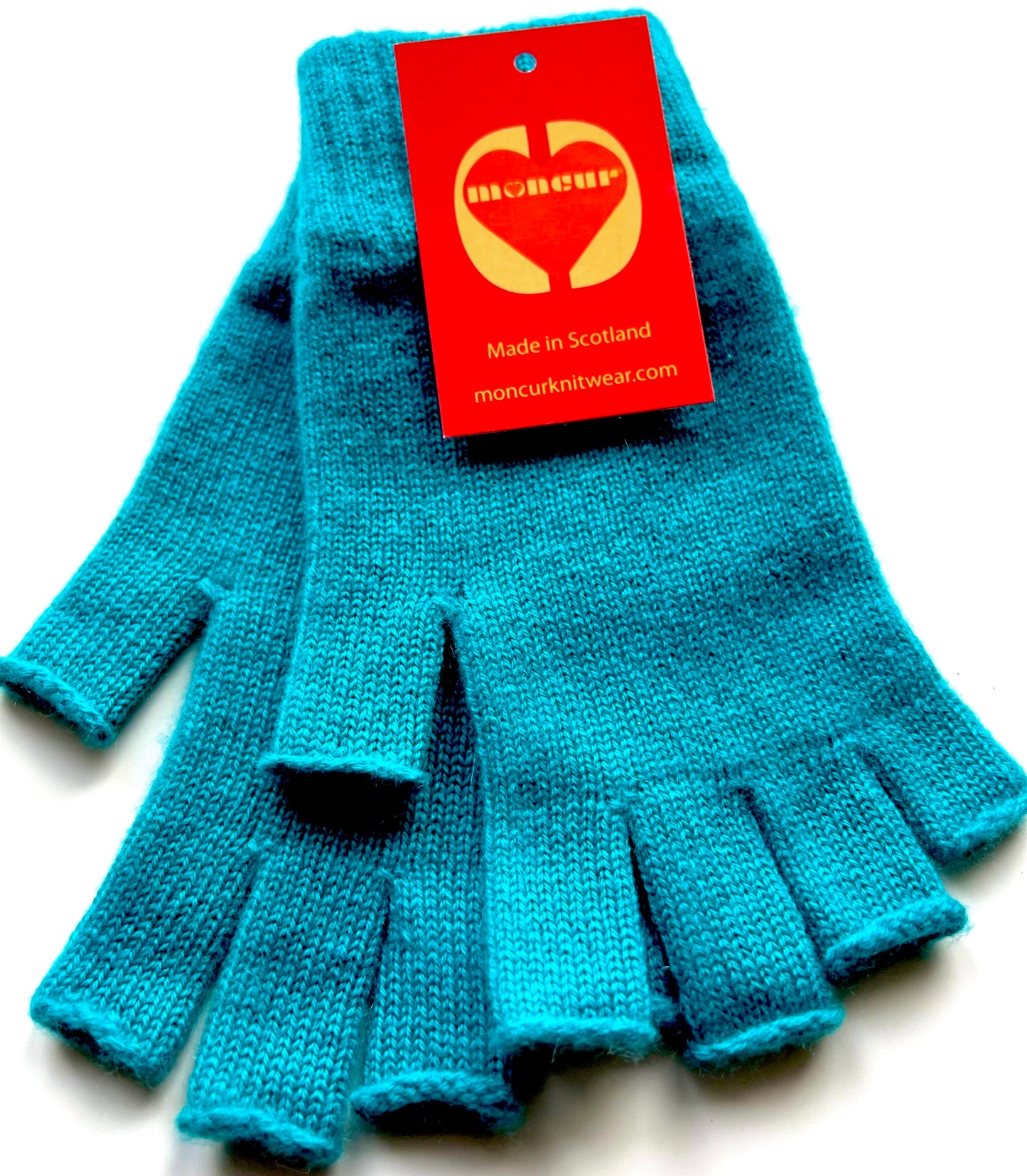 deep dark turquoise fingerless gloves in luxuriously soft cashmere 