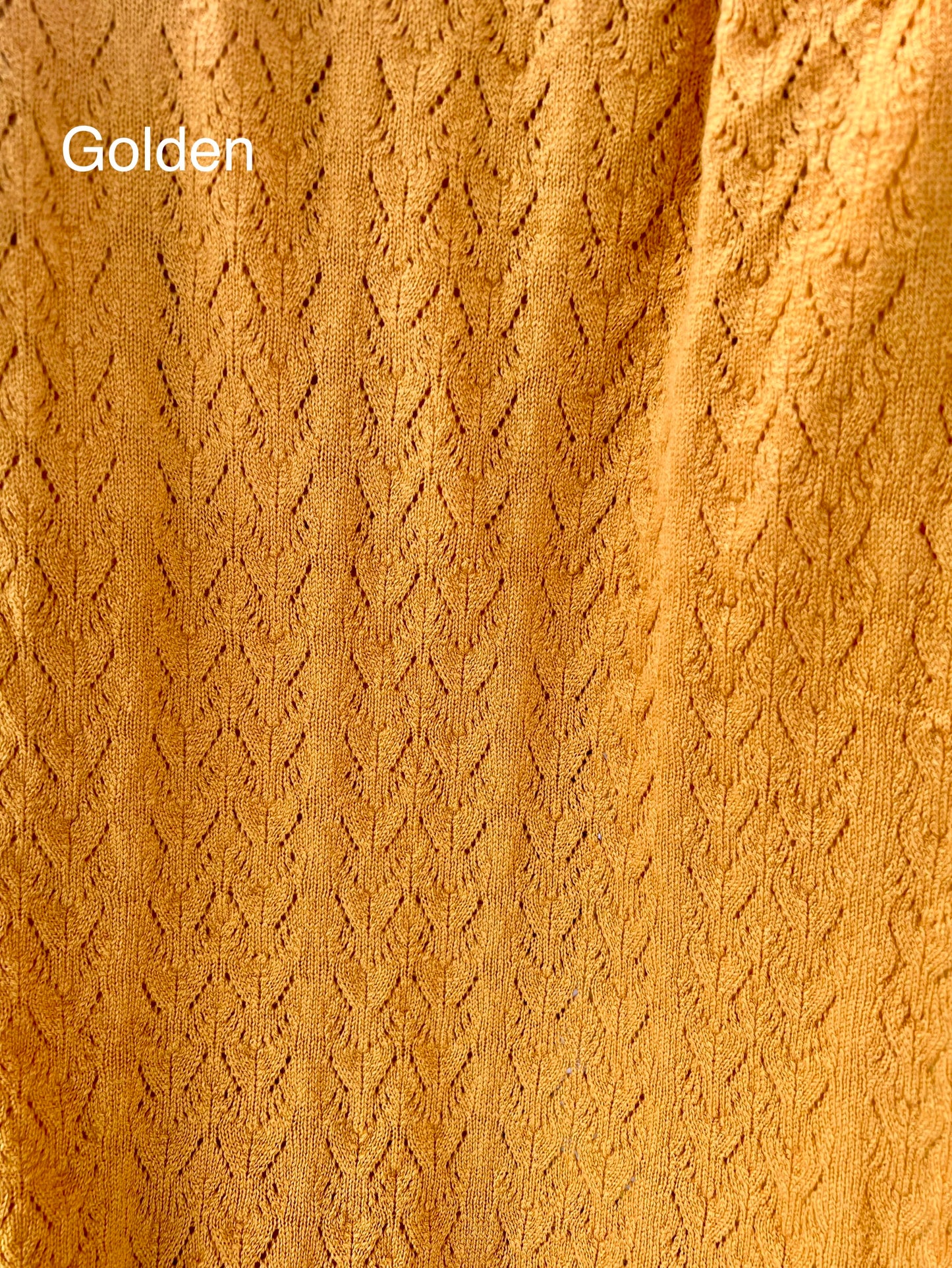 golden lace wrap pattern detail moncur knitwear 