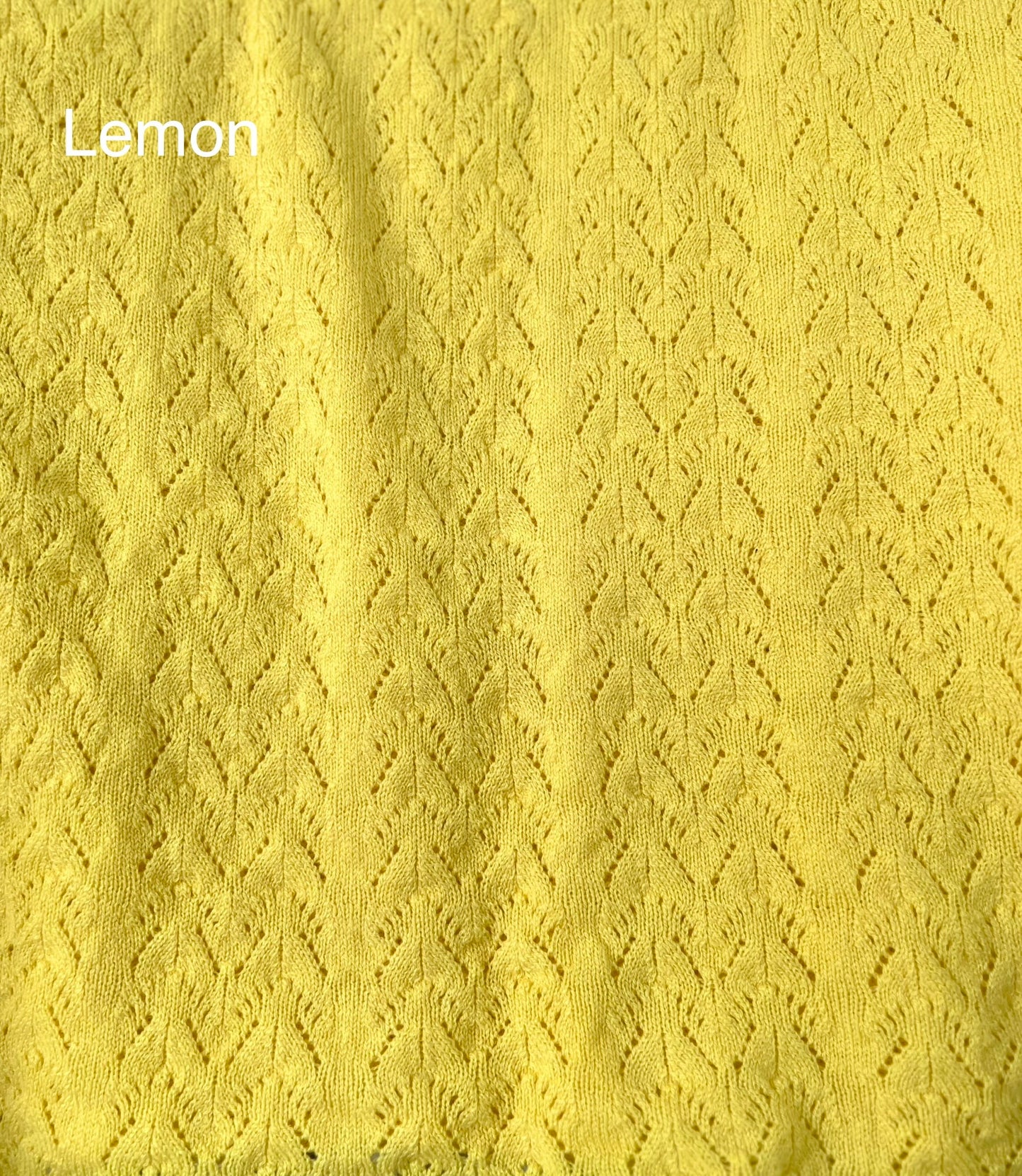 lemon lace detail of pattern by moncur knitwear