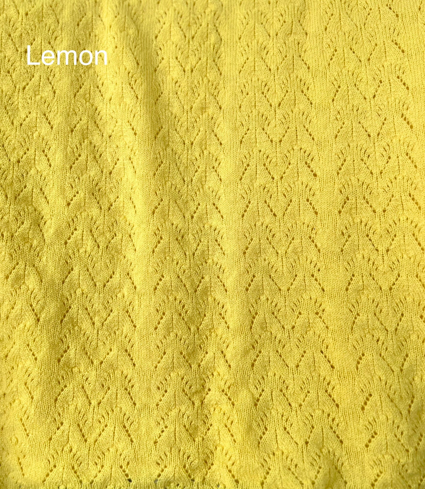 lemon lace detail of pattern by moncur knitwear